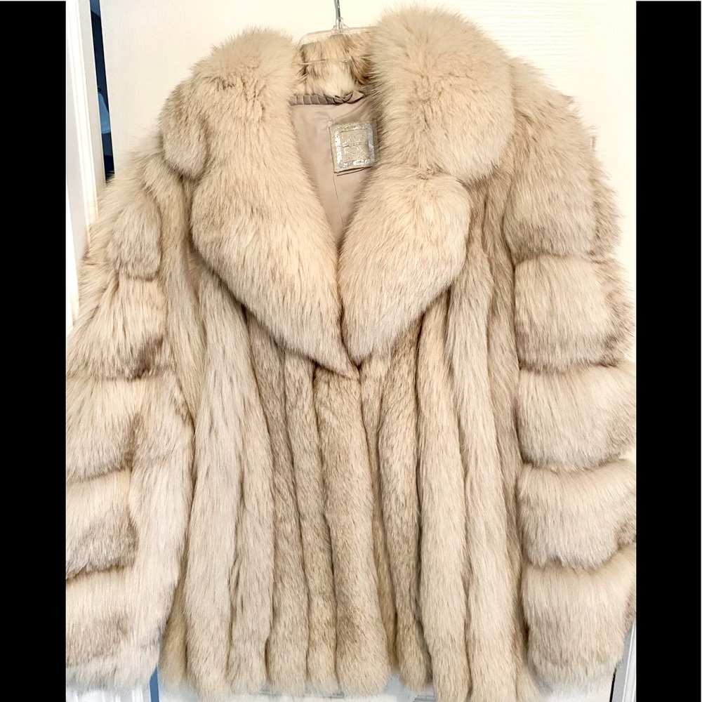 SAGA fox PD furs blue fox jacket XL